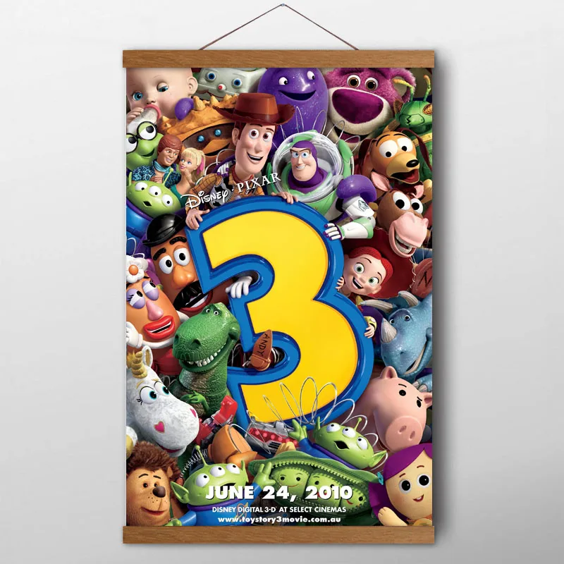 

Toy Story 3 Movie Cartoon Canvas Posters and prints Wall Art Picture Solid Wood Scrolls Paintings For Living Room Decor