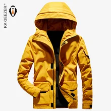 Зимняя куртка Мужчины Пуховик с капюшоном Парка Толстая теплая ветрозащитная Мода Повседневная Бизнес-Улица Утка Мягкий Высокое Качество Водонепроницаемый Свободные Пальто Большой Размер Multi-карман Военный