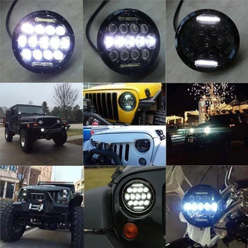 

7\"75W LED Headlight H4 H13DRL Hi/Lo Beam 6000K For JEEP CJ JK TJ Wrangler Harley