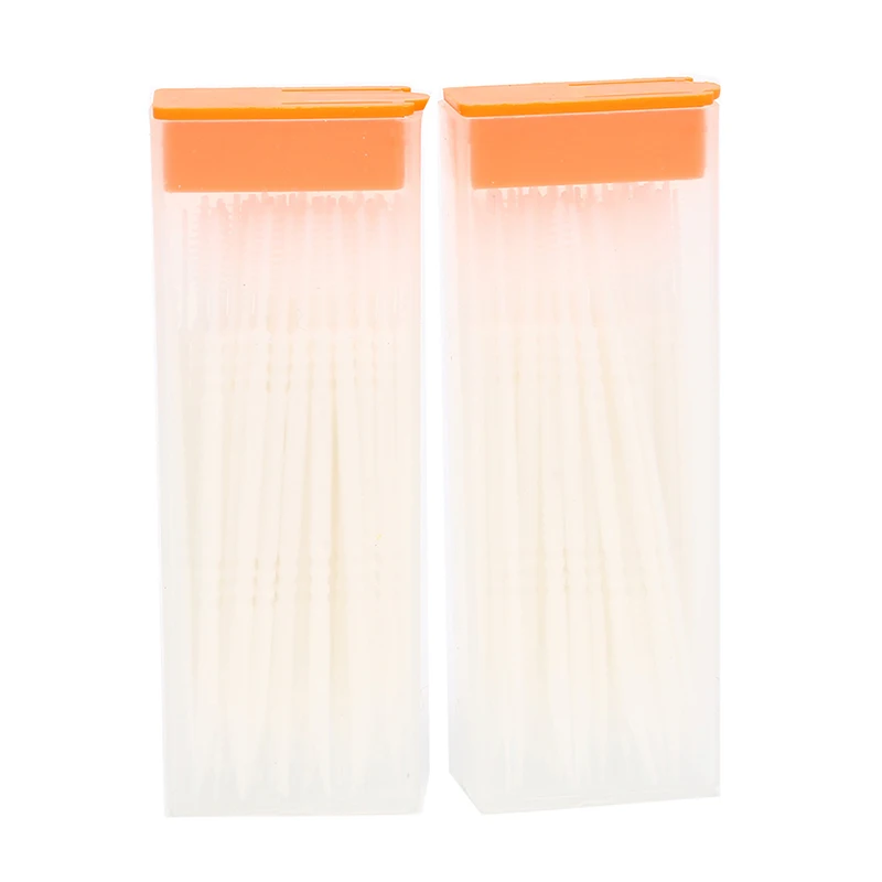 Портативные пластиковые зубочистки 120 шт плюс щетка в прозрачный чехол корейские экологически чистые без запаха зубочистки домашние кухонные инструменты