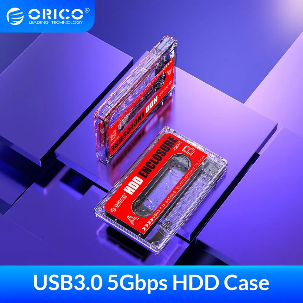Чехол для жесткого диска ORICO 2580U3 корпус внешнего USB3.0 прозрачный чехол наклейки