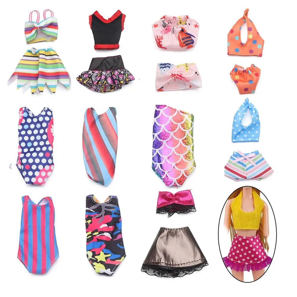 Doll Dress Swimsuit Fashion Handmade Clothes for Dolls Kids Toys Girls DIY Birthday Party Gift