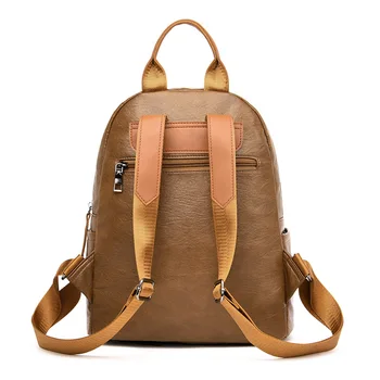 

2020 new pu soft leather backpack female mummy bag student bag small backpack