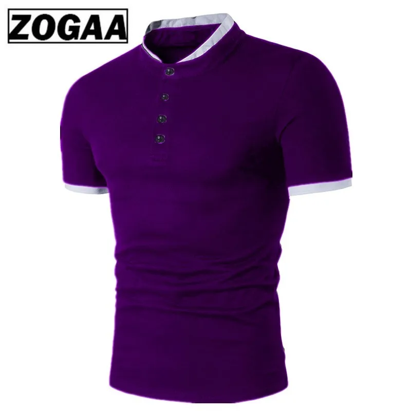 ZOGAA новые поло Для мужчин рубашка хлопок короткий рукав рубашка повседневные рубашки летние дышащие однотонные Мужское поло рубашка большие размеры, S-3XL