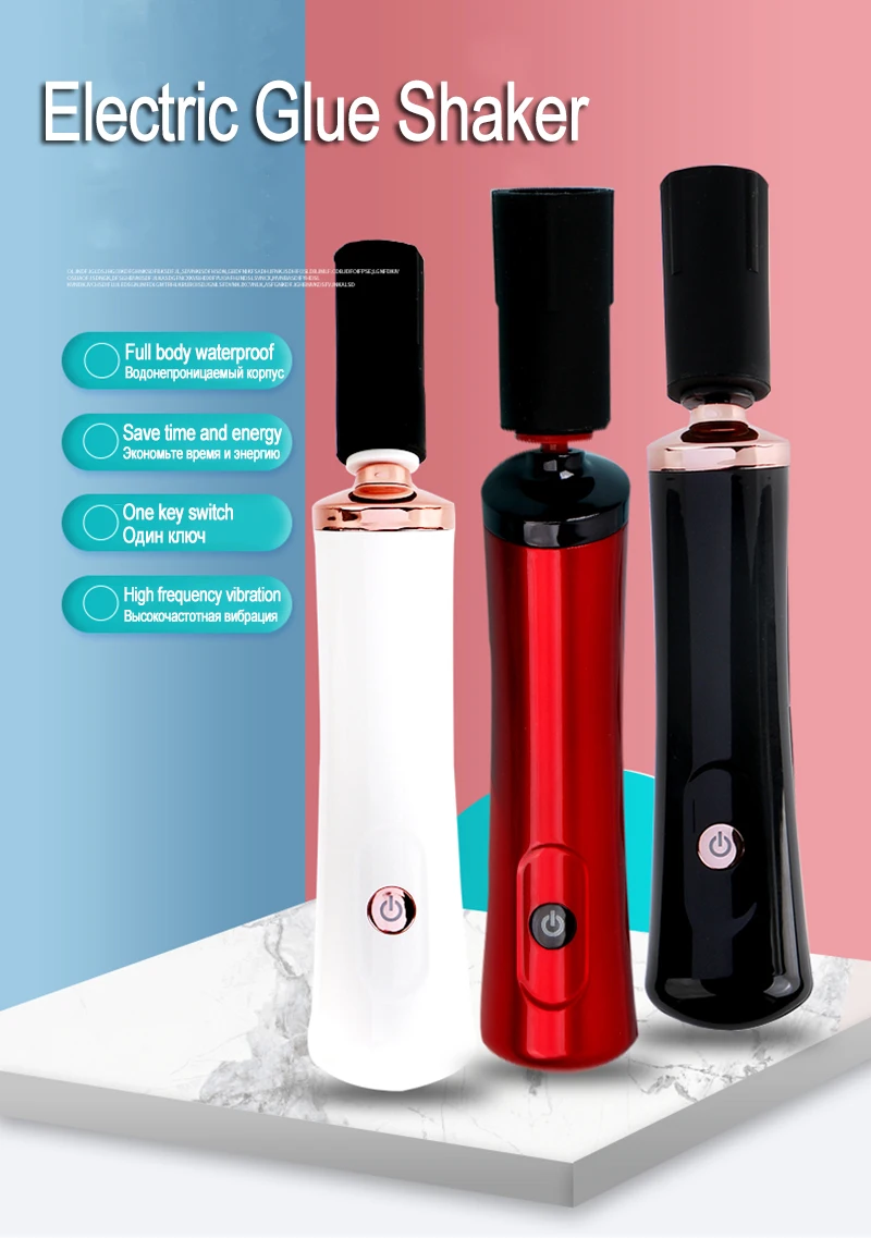 Shaker de Cola de Pestana Elétrica para Unha Polonês Tatuagem Individual Lash Extensão Cola Máquina Automática Ferramenta Conveniência Cílios 2 Cílios postiços