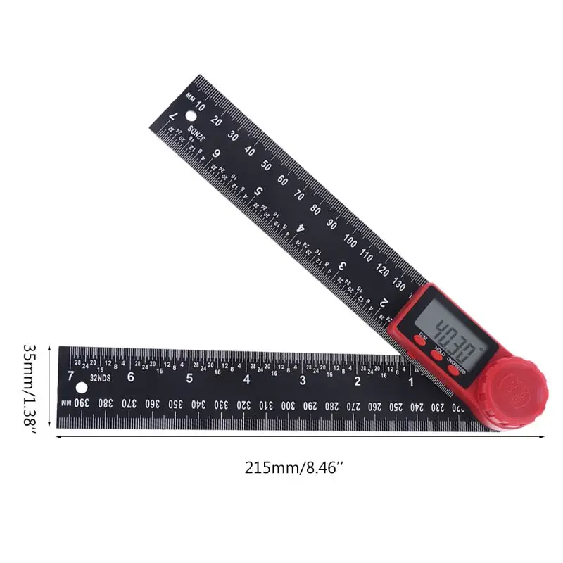 

2in1 Digital Protractor Angle Finder Ruler for Crown, Trim, Woodworking 7" 200mm