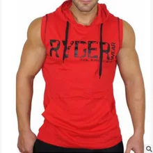 Новинка, стильный мужской спортивный жилет без рукавов с капюшоном на весну и осень, Приталенный жилет