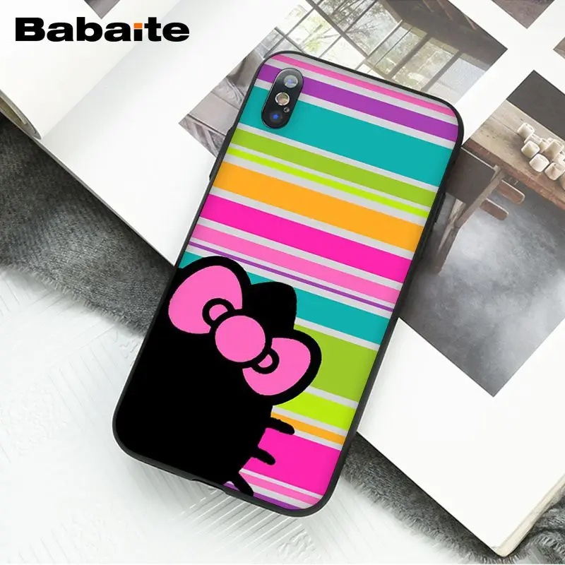 Babaite милый Kawaii hello kitty чехол для телефона для iPhone XR 11 Pro MaxXS MAX 8 7 6 6S Plus X 5 5S SE