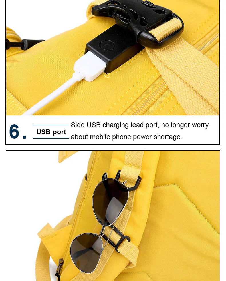 School Bag Backpack For Girls Oxford Waterproof Travel Backpack Sports School Bags For Teenager Boys USB Charger Laptop Backpack