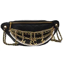 Роскошный фирменный дизайн, бриллиантовая цепочка, на плечо, через плечо, грудь, сумка на талию, модная Ретро сумка на пояс с буквенным принтом, женские сумки