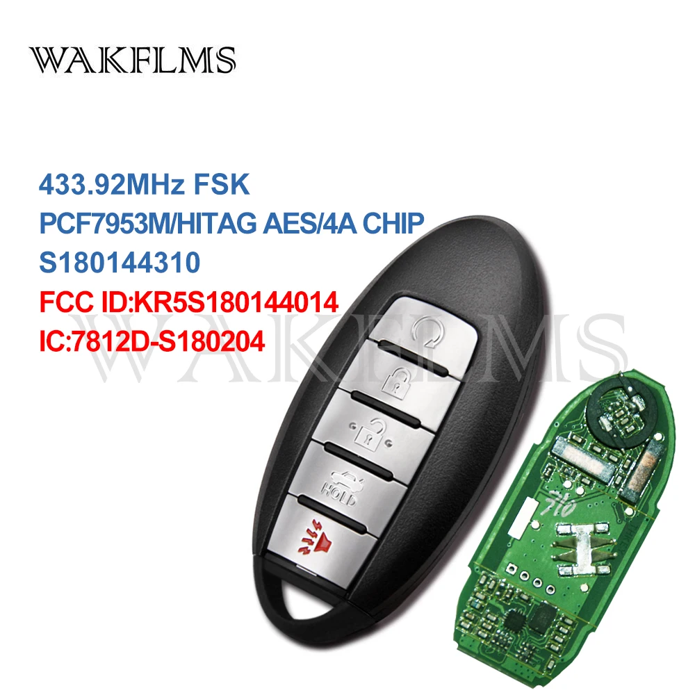 S180144310 умный дистанционный Автомобильный ключ 433 МГц PCF7953M для NISSAN Altima Maxima Infiniti QX60