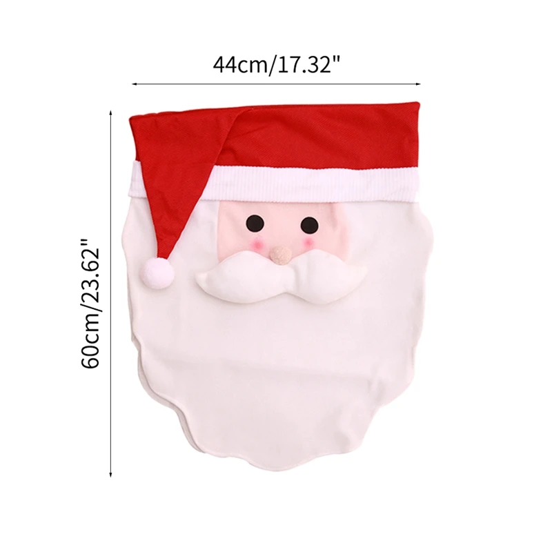 Santa Claus Новогодний Чехол для стула Санта Клаус Снеговик, Красная шапка для стула, нетканый тканевый чехол на стул, Рождественский Декор для дома, кухни - Цвет: Santa Claus