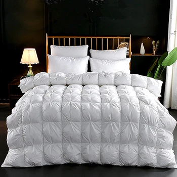 

Top Quality 95% White Goose Down Winter Quilt/Comforter/Duvet 100% Cotton Cover Twin Full Queen King Bedding Size