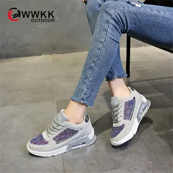 

WWKK New 2019 Hot Sale Sport Shoes Woman Air Cushion Running Shoes For Women Outdoor Autumn Sneakers Women Walking Jogging