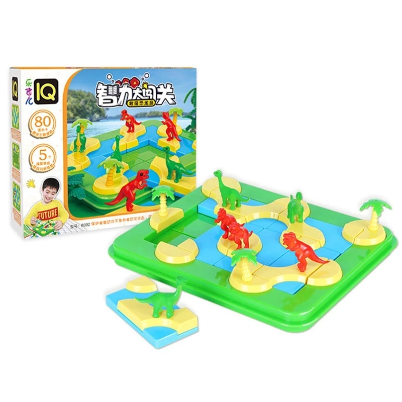 

New Dinosaur On the land 80 challenges IQ Training Smart Board Games Educational Intelligence Kid Puzzle Toy Children Gift