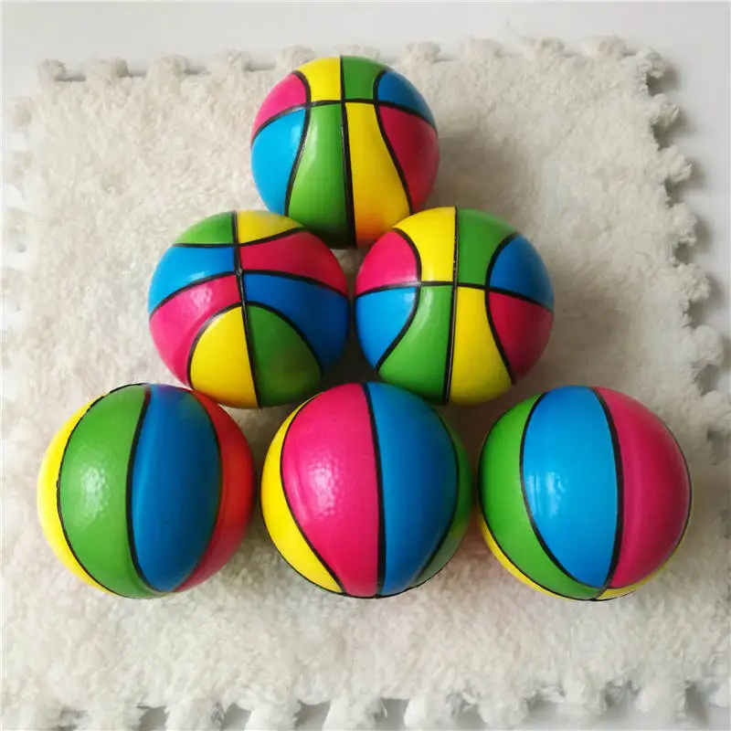 6,3 см детские игрушки баскетбольные мячи Мультяшные антистрессовые Мячи красочная игрушка из вспененного ПУ мячи игрушки для детей Детские 6 шт - Color: Multicolor