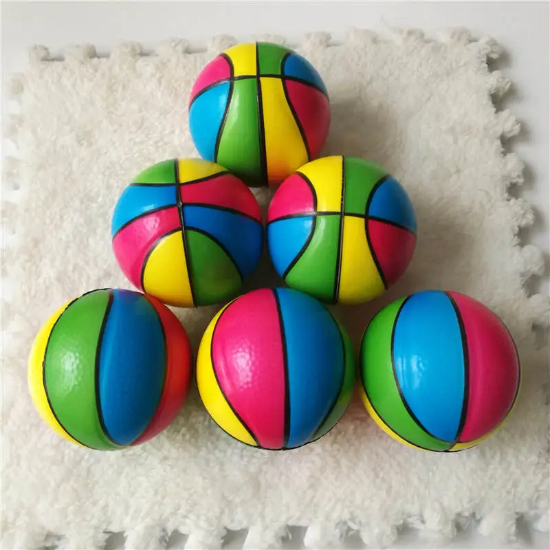 Multicolor 6,3 см детские игрушки баскетбольные мячи Мультяшные антистрессовые Мячи красочная игрушка из вспененного ПУ мячи игрушки для детей Детские 6 шт - Color: Multicolor
