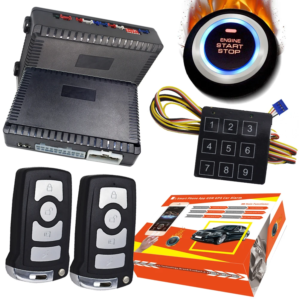 cardot passive pke Keyless Entry push button engine start smart alarm system  remote starter Stop