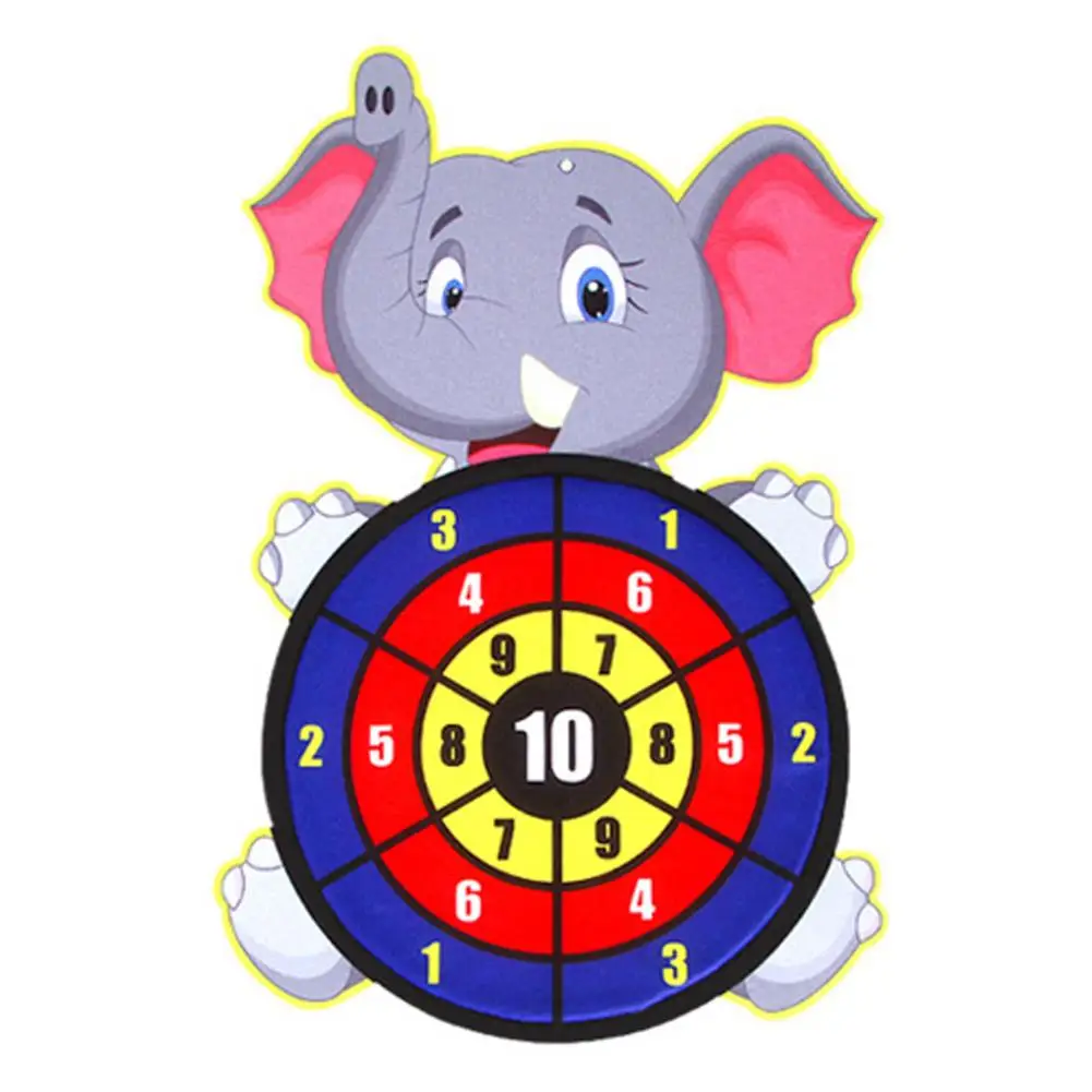 Dartboard липкий мяч целевой Дартс доска мультфильм животное шаблон настольные игры Детский сад Дети упражнения на открытом воздухе удовольствие 48*28 см - Цвет: Elephant