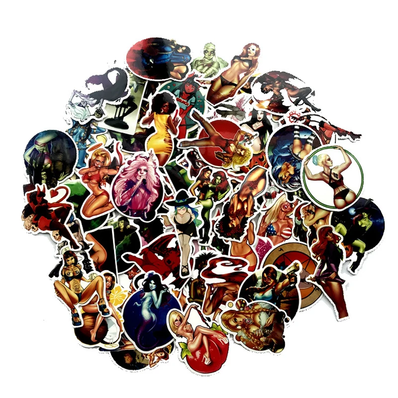 

70Pcs Retro Pvc Waterproof Sexy Beauty Girls Stickers For Laptop Motorcycle Luggage Skateboard Decal Office Toy Appliances