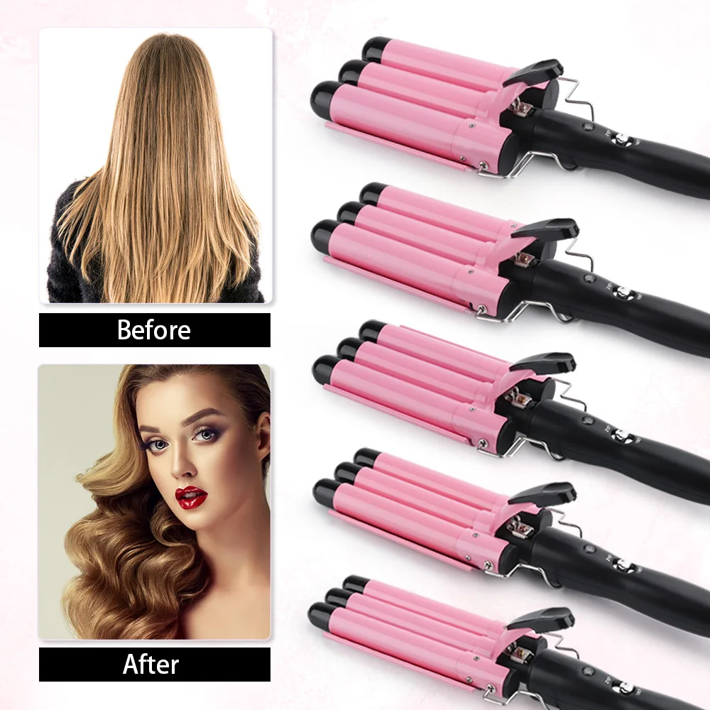 

3 Barrels Hair Curling Iron Automatic Perm Splint Ceramic Hair Curler Hair Waver Curlers Rollers Styling Tools Hair Styler Wand