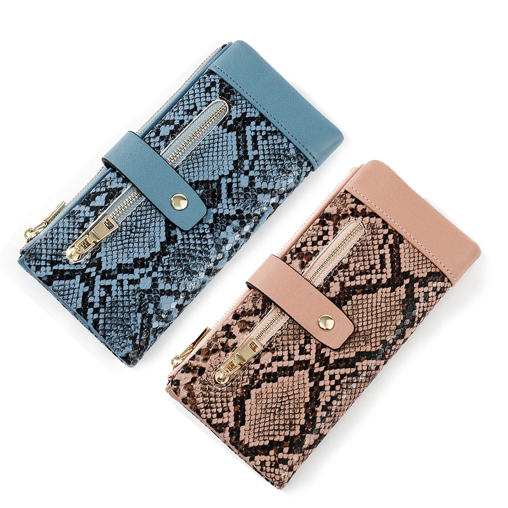 

Snake Pattern Design Zipper Purse Ladies Wallets Serpentine Street Casual Phone Pouch Money Bag Women Long Clutch Wallet Fashion