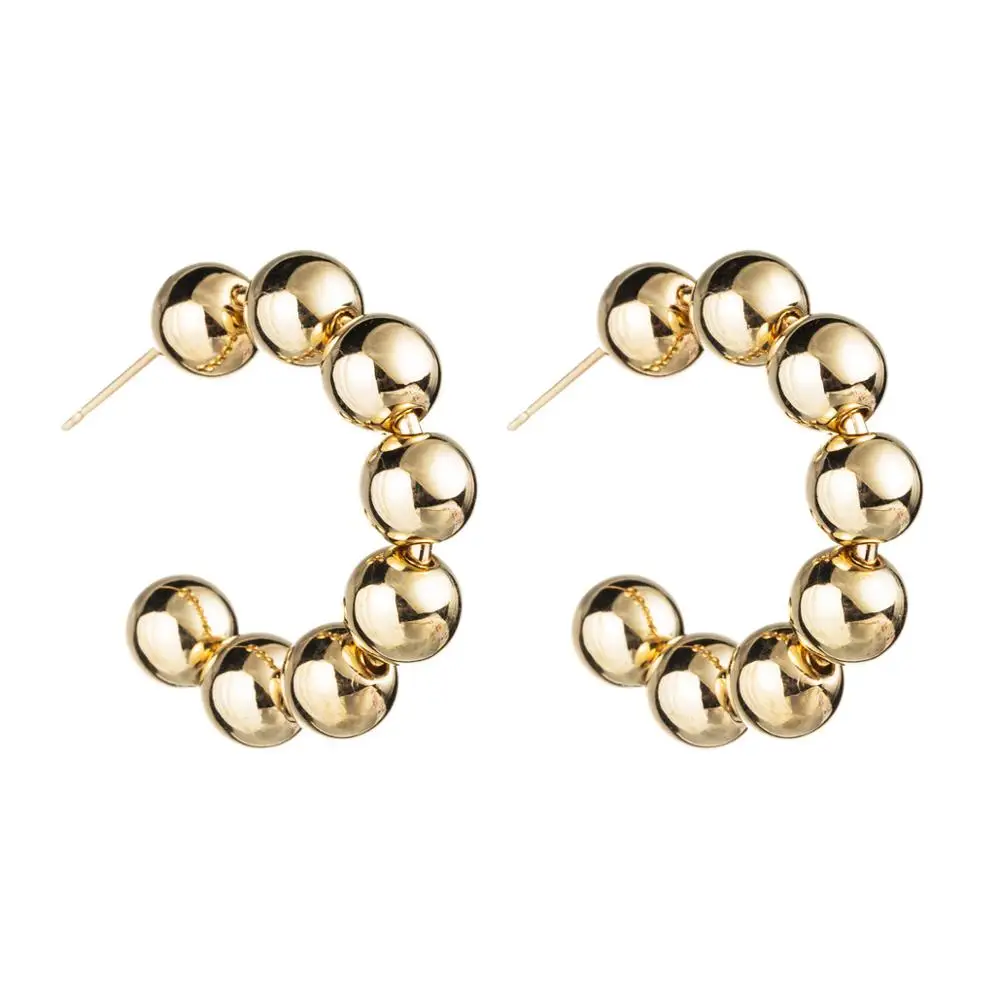 

Fashion Style Acrylic Beads Hoop Earrings for Women Fashion Jewelry Maxi Ladys' Statement Earrings Accessories