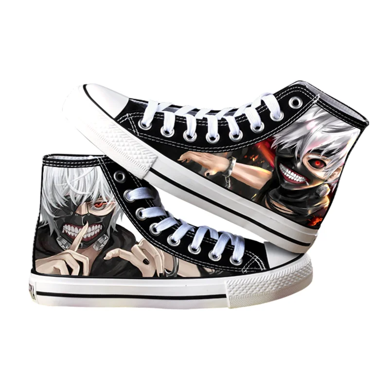 Anime Tokyo Ghoul shoes Kaneki Ken cosplay Adult students men women Spring summer Casual breathable High-top canvas shoes