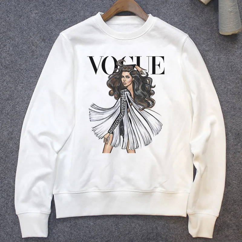 Модные сексуальные привлекательные толстовки женские для отдыха Vogue с буквенным принтом Женский пуловер мягкие простые женские худи Топы Harajuku Толстовка - Цвет: 3290