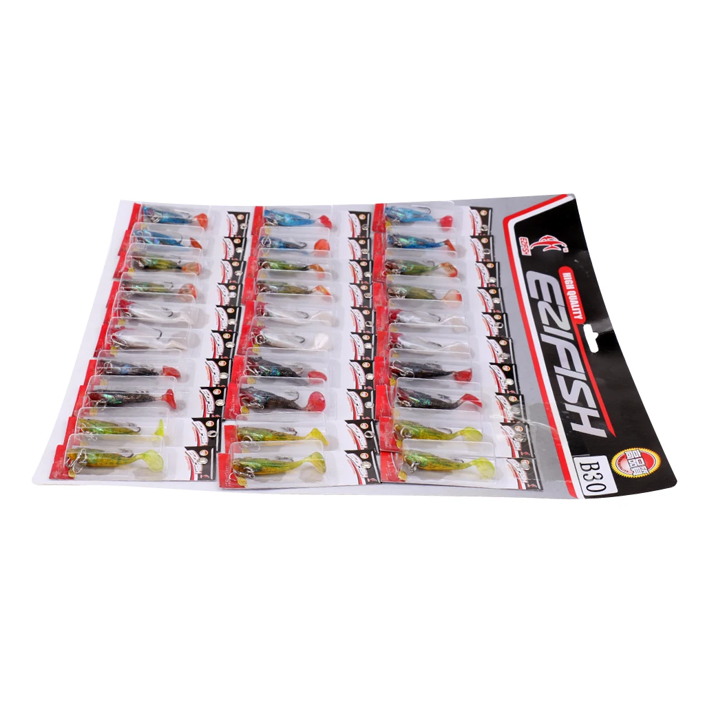 30Pcs/Pack Swim Shad 03 Fishing Lures Multicolor Trout Powerbait Soft Power Minnow Soft Lure Swim Crank Baits