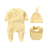 Personalized Newborn Outfit with Hat + Bib clothes set Custom Baby One Piece Bodysuit Set Baby Shower Gift Coming Home Outfit 5