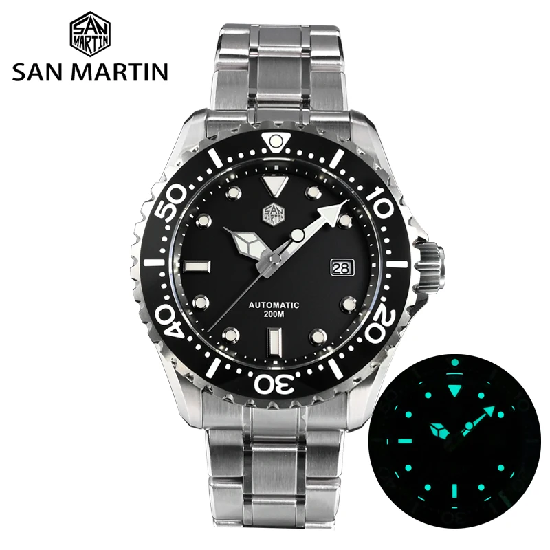 San Martin Diver часы 44 мм классические роскошные мужские Высокое качество