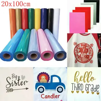 

Vinyl Roll PU Heat Transfer Vinyl Iron-on Heat Press HTV T-Shirt Fabrics Film Art Sticker Decoration Supplies