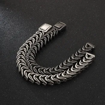 

European and American men's domineering personality stainless steel bracelet simple retro titanium steel bracelet