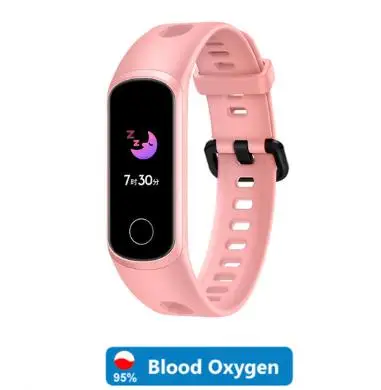 Розовый Браслет Honor Band 5i, умный браслет с кислородом крови, зарядка через usb, контроль музыки, спортивный фитнес-браслет, беговая дорожка - Цвет: Розовый