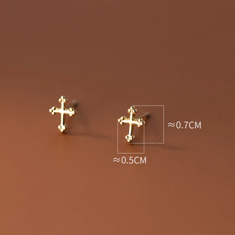 KAMIRA  클래식 작은 크로스 피어싱 스터드 귀걸이 여성을위한 청소년 파티 보헤미안 독특한 인기 파인 쥬얼리