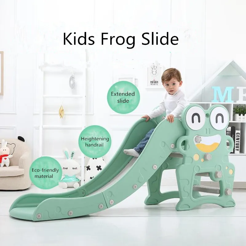 

Baby Slide Foldable Indoor Toddler Play Frog Slide Plastic Thick Toy For Children's Slide With Basketball Hoop kindergarten Game
