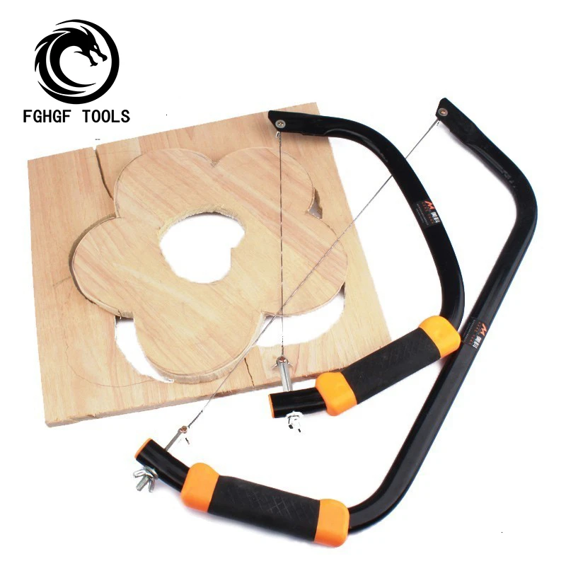 

FGHGF 10pcs Hand DIY Small Saw Hacksaw Frame Set With Tools Spiral Steel Wire Blade Woodworking Model Wood Tool Carpenter Hobby