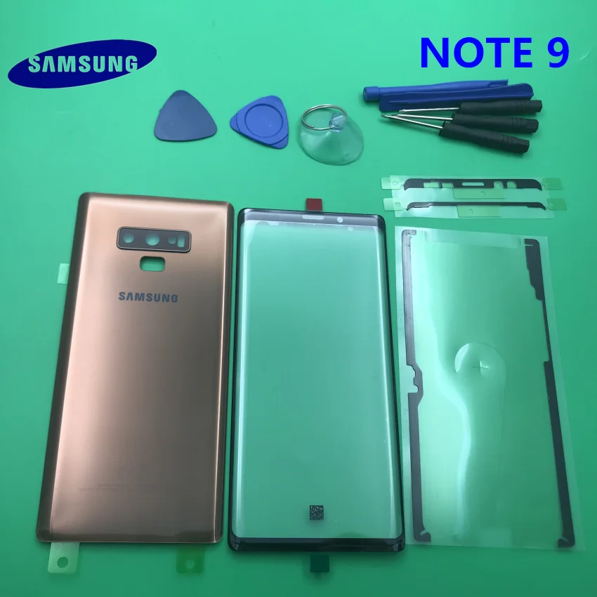 Передний экран стекло объектив samsung Galaxy NOTE 9 N960 N960F N9600 задняя крышка батарейного отсека задняя крышка корпус с клеем