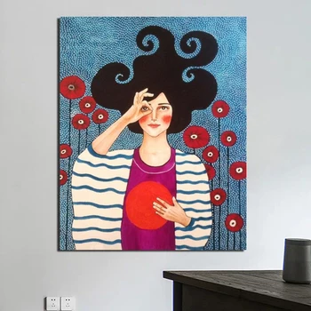 

Nordic Poster OK Girl Wall Art Canvas Posters And Prints Canvas Painting Decorative Picture For Office Living Room Home Decor