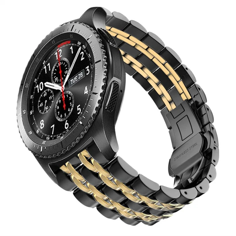Металлический ремешок из нержавеющей стали браслет для samsung Galaxy Watch 46 мм полосы для gear S3 классический Frontier Бабочка Пряжка