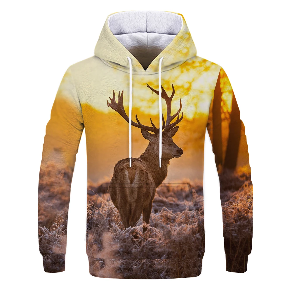 

2020 New Fashion Sweatshirt Men / Women 3d Hoodies Print forest deer animal pattern Slim Unisex Slim Stylish Hooded Hoodies