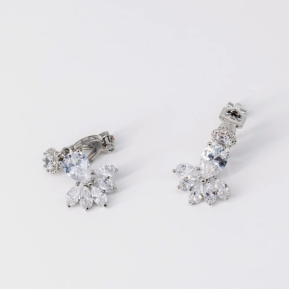 Прозрачные висячие серьги Marquise из циркона, ювелирные изделия для женщин, модные дизайнерские серьги-клипсы с кубическим цирконием, подарки