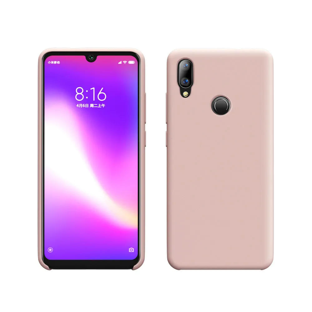 Розовый Для Redmi Note 7 Чехол Мягкий Жидкий силиконовый защитный чехол для Xiaomi для Redmi Note 5 6 7 8 Pro K20 6A 7A чехол - Цвет: Розовый