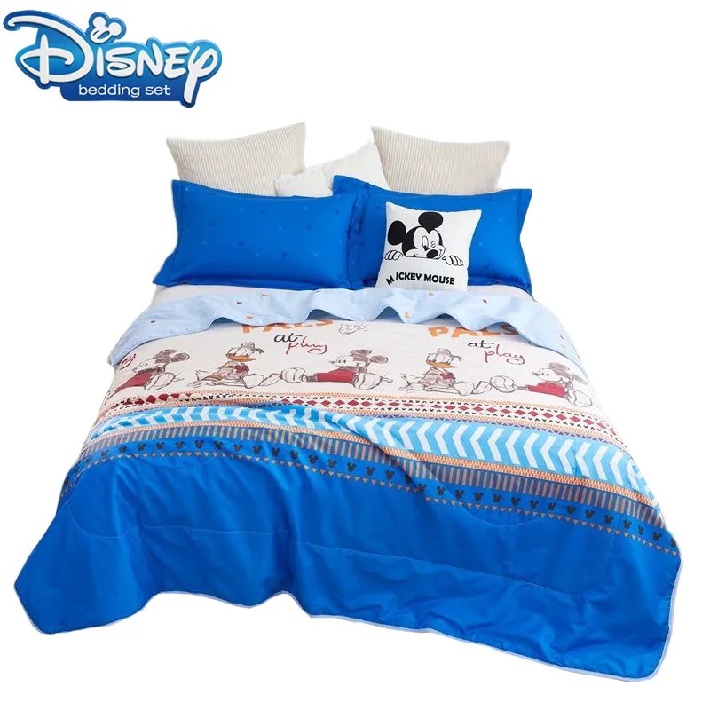 

Summer thin soft duvet cartoon blue Mickey mouse summer quilt double super baby Blanket 150x200cm 2200G twin Queen Size healthy