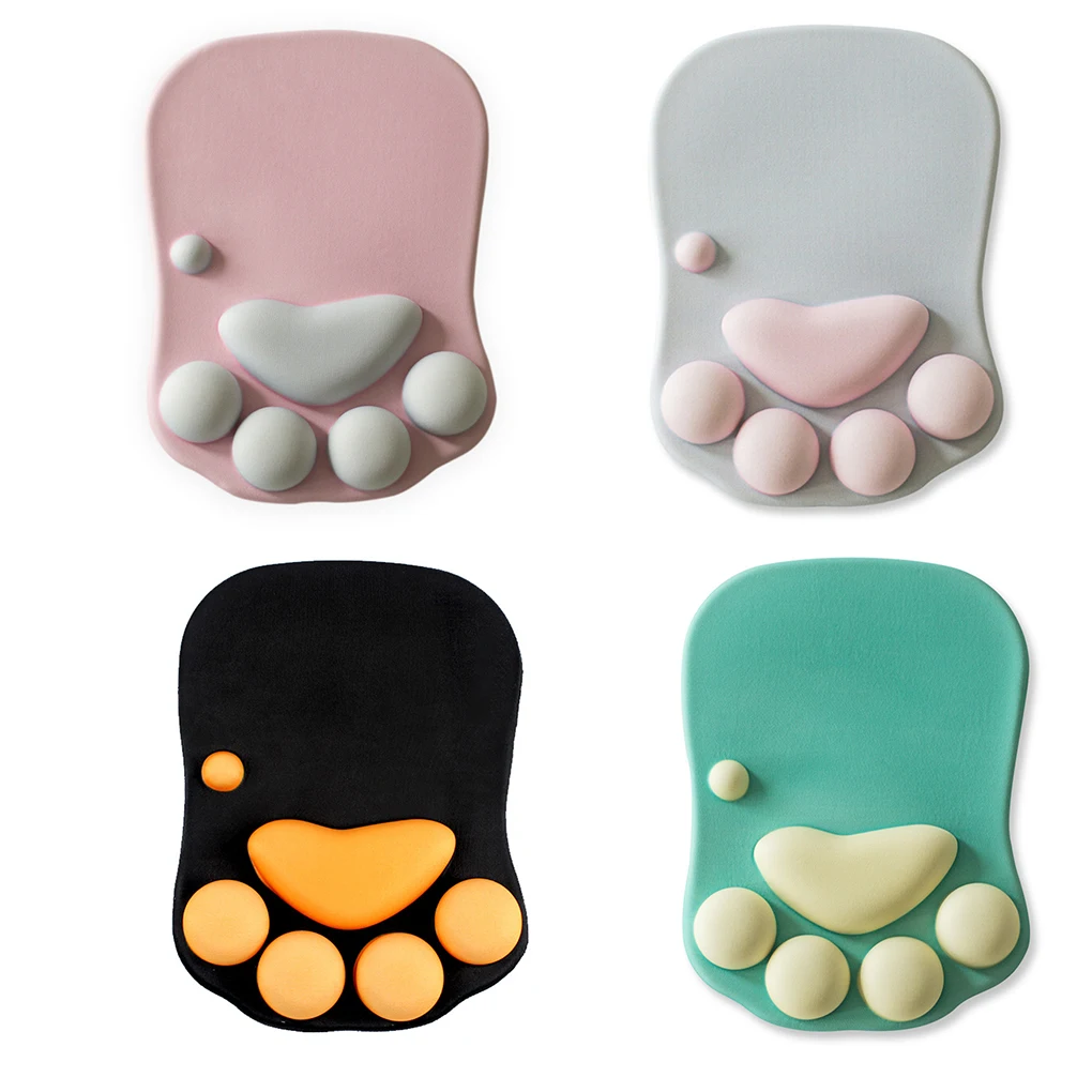 

7 Colors Lovely Cat Claw Mouse Pad Silicone Ultra Soft Mousepad with Wrist Rest Support Home Office Universal Computer Mice Mat
