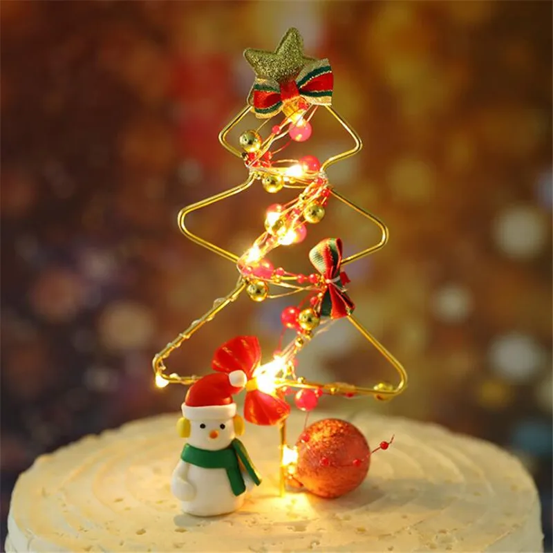 1PC Handmade DIY Christma Cake Decorating Cake Insertion Frag Wedding Birthday Engagement Festival Cake Suppliers Merry Christma