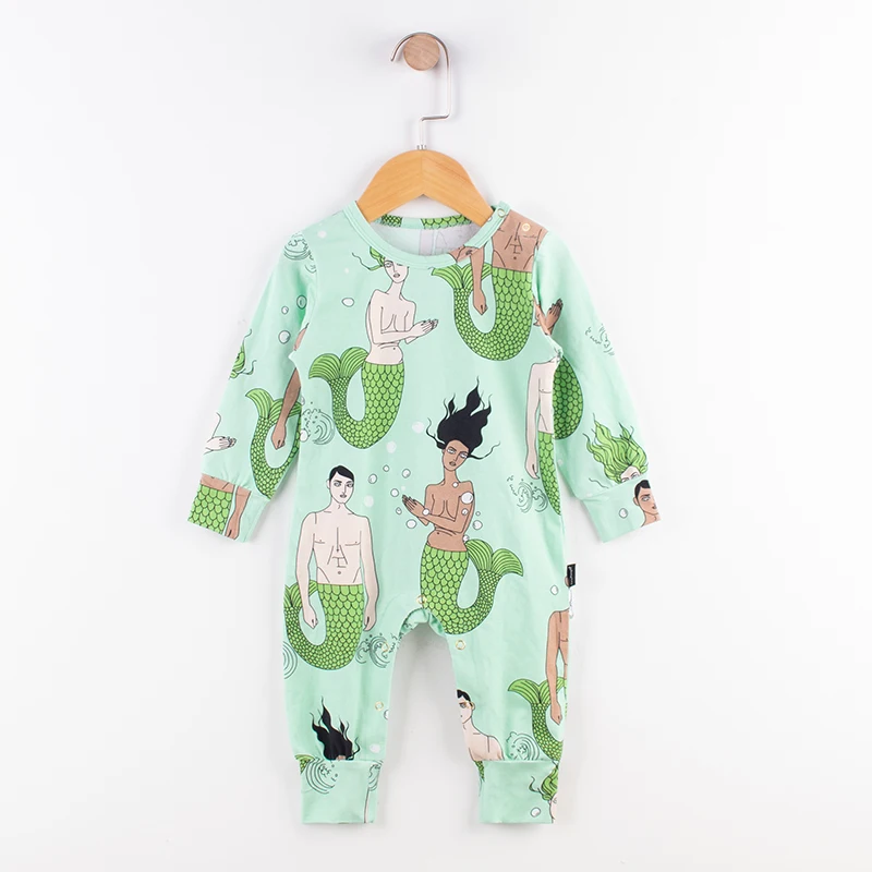 TinyPeople/Коллекция года, детские комбинезоны с русалочкой, хлопковые весенние комбинезоны для новорожденных мальчиков и девочек, одежда для малышей, комбинезон с длинными рукавами