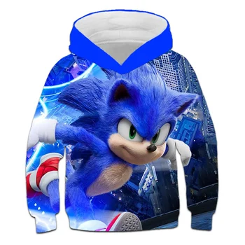 

2020 3D fall thin hoodies Sonic The Hedgehog Printed Kids Clothes boy clothes 4 to 14 Yrs Cartoon Girls Boys Pullover