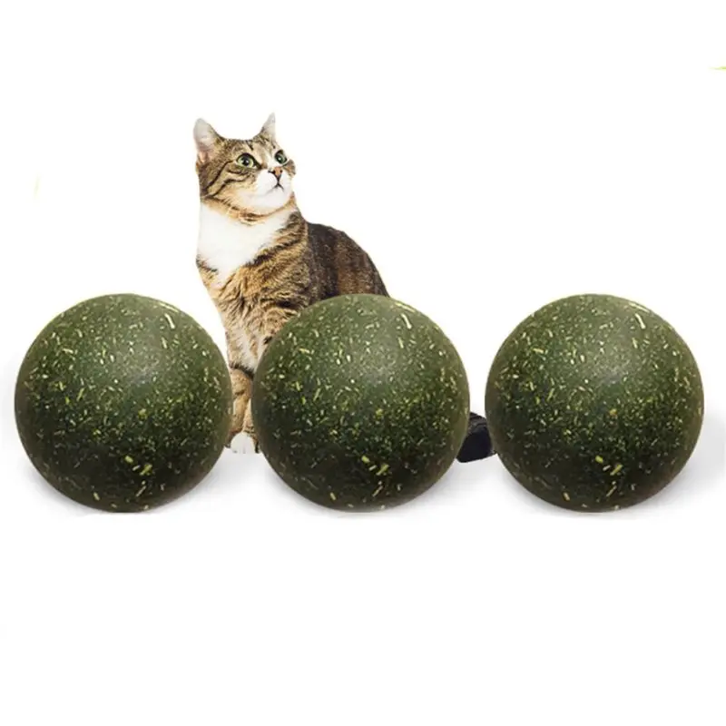 Pet Cat Catnip мяч для чистки зубов кошек улучшает аппетит игрушки-Жвачки Кот полезный, безопасный угощение - Цвет: Белый